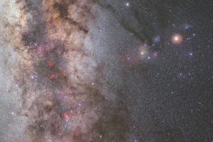 Calea Lactee, regiunea Antares și Marte
