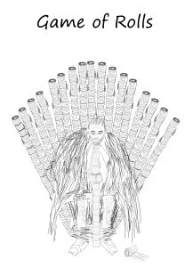 rolls of toilet paper covid19 consumerism supply chain game of thrones rolls throne