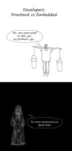 frontend backend software developer programmer summon spirit dark slave carrying bucket water work
