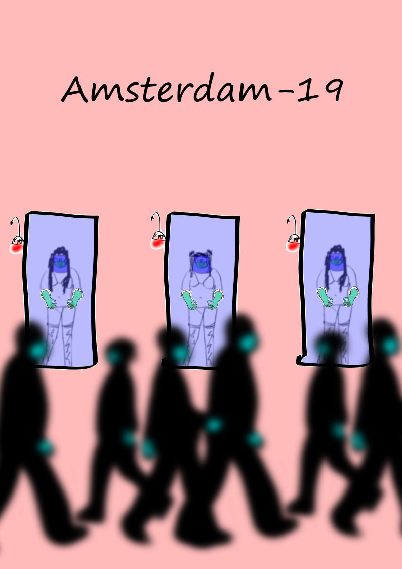 amsterdam prostitution red light district window distancing fetish facemask covid19 pandemic