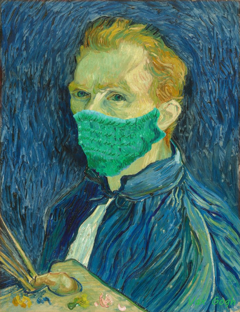 vaccine van gogh portrait painting impressionism facemask covid19 vincent pandemic