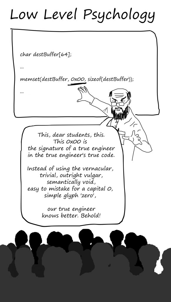embedded devices zero notation students professor senior engineer software developer software development programmer behold true engineer
