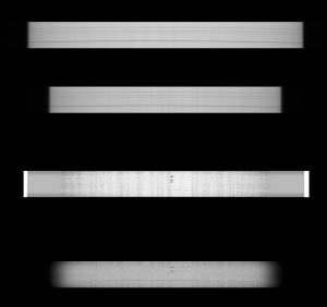 a slit position without (top) and then with the flare (second from top), and the difference between the two (bottom two renditions) a slit position without (top) and then with the flare (second from top), and the difference between the two (bottom two renditions)