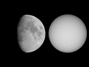Hold, Vénusz, Nap (feldolgozott fotók)