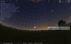 A Vénusz az alkonyi égen (Stellarium)