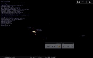 A Szaturnusz fényesebb holdjaival – Stellarium