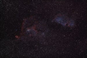 difference of two stacks yielding nebula info, used as a layer during image processing