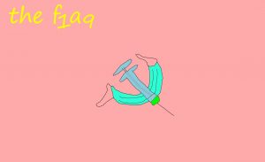 pandemic covid19 flag facemask vaccine syringe communism totalitarianism flag of the Soviet Union consisted of a plain red flag with a gold hammer crossed with a gold sickle placed beneath a gold-bordered red star
