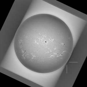 2025-09-23-0850 UT, Ca I 4227 prom (a stack of multiple frames)